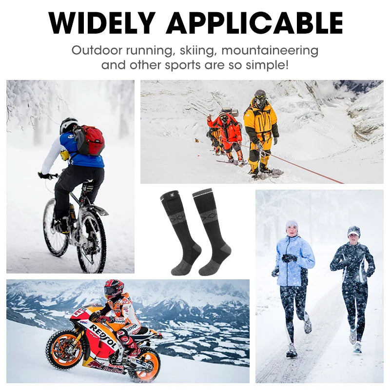 Savior Heat Snow Deer Rechargeable Heated Socks for Skiing Cycling and Winter Warmth