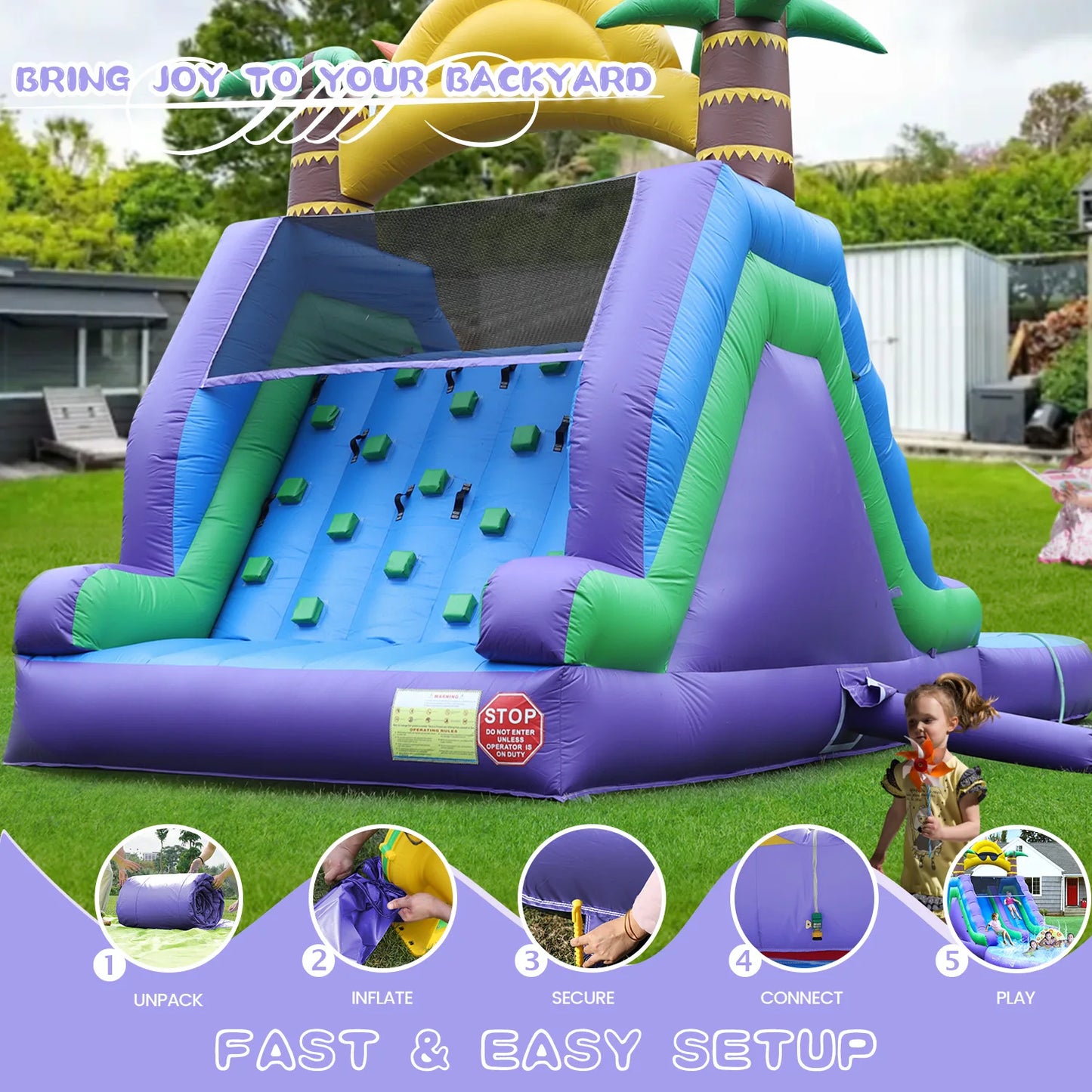 RTS Inflatable Double Water Slide Park Outdoor Play For Kids