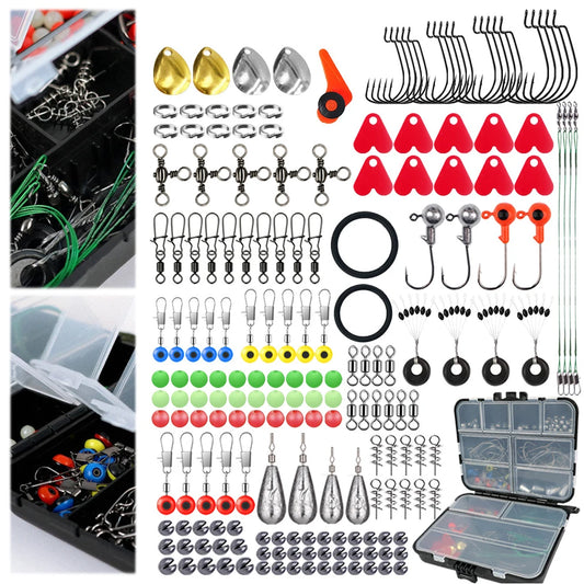 Shunmaii Fishing Tackle Kit Hooks Sinkers Swivels Gear