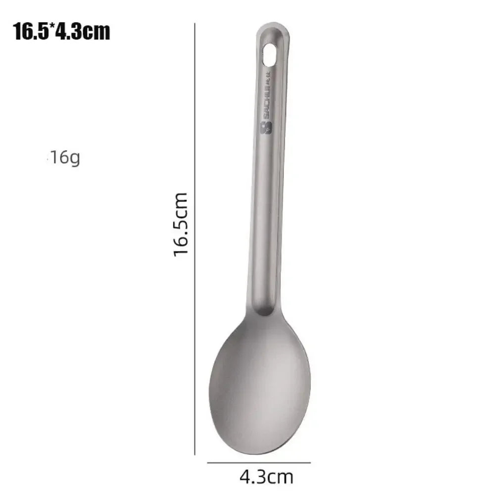 Lightweight Titanium Long Handle Spoon Fork For Camping EDC