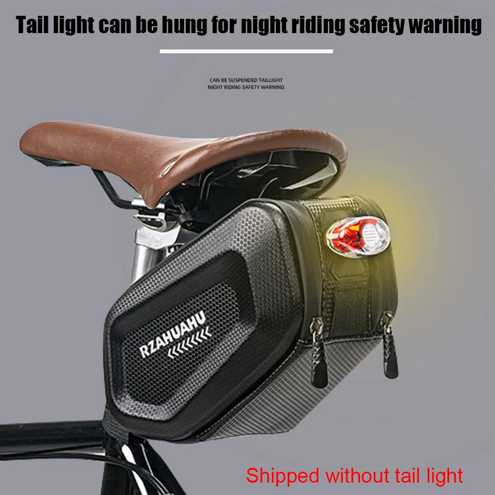RZAHUAHU Bike Seatpost Storage Bag Hard Shell Reflective