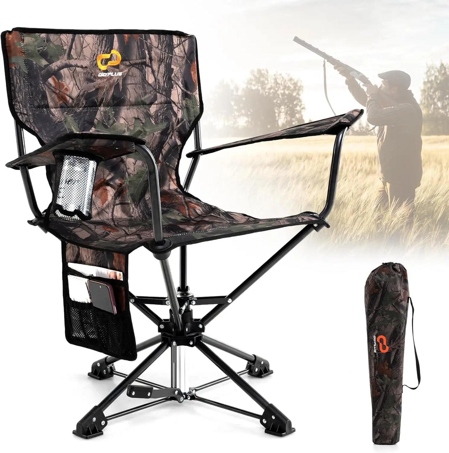 Angduo Swivel Hunting Chair Cup Holder 360 Folding Blind