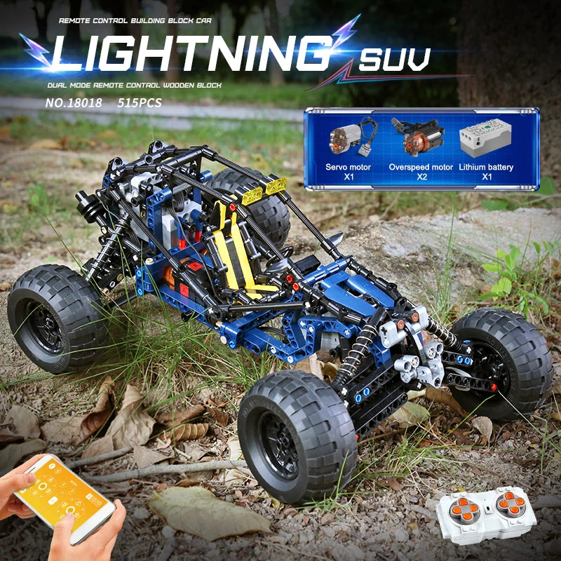 Mould King 18018 Blue Lightning RC Buggy Building Block