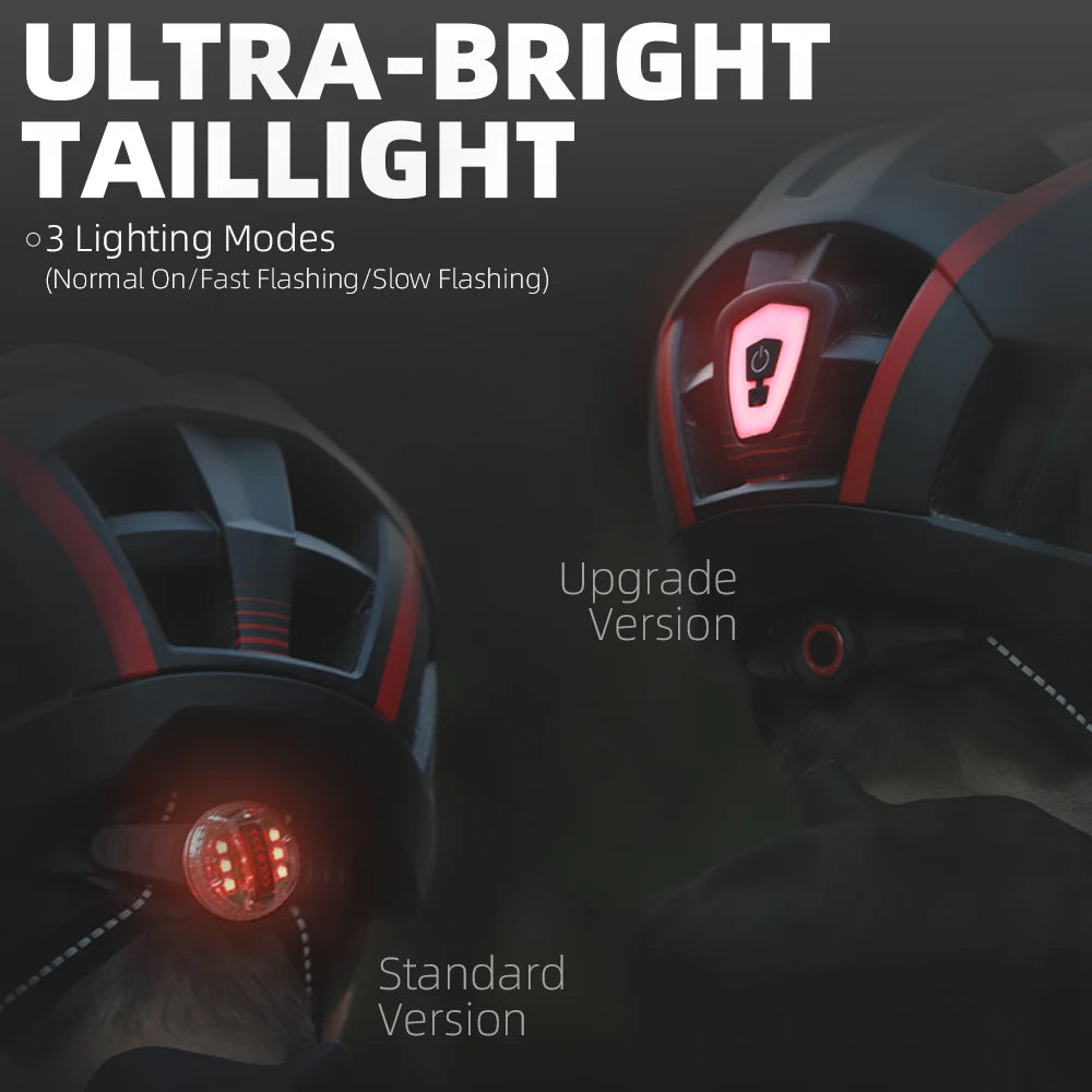 Victgoal MTB Helmet With Visor LED Rear Light Racing