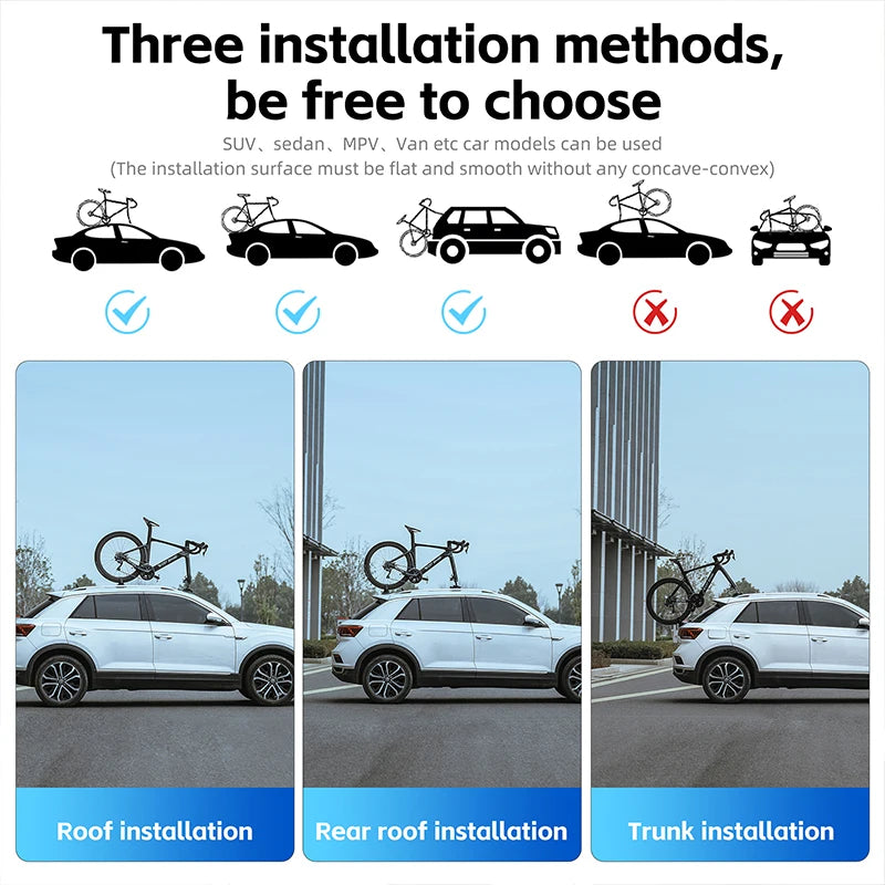 West Biking Car Roof Vacuum Suction Cup Bike Rack Carrier