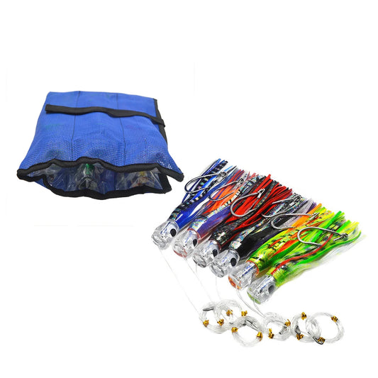Kmucutie Fully Rigged Marlin Lures Set for Big Game Fishing