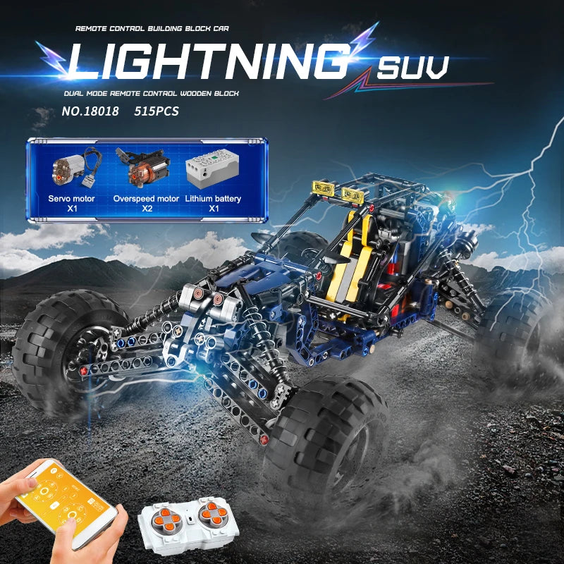 Mould King 18018 Blue Lightning RC Buggy Building Block