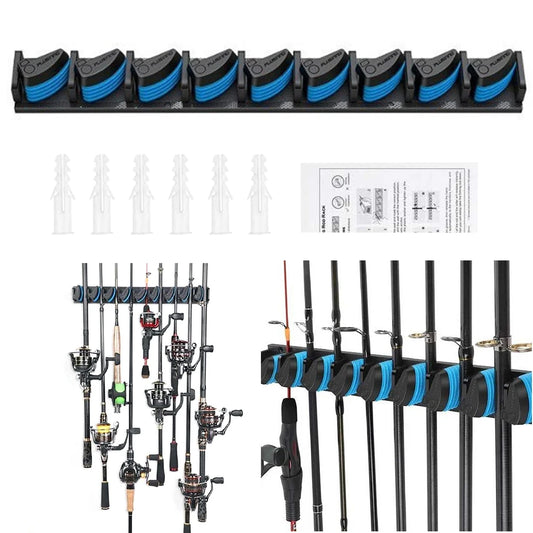 Shunmaii Wall Mounted Fishing Rod Holder For Multiple Rods