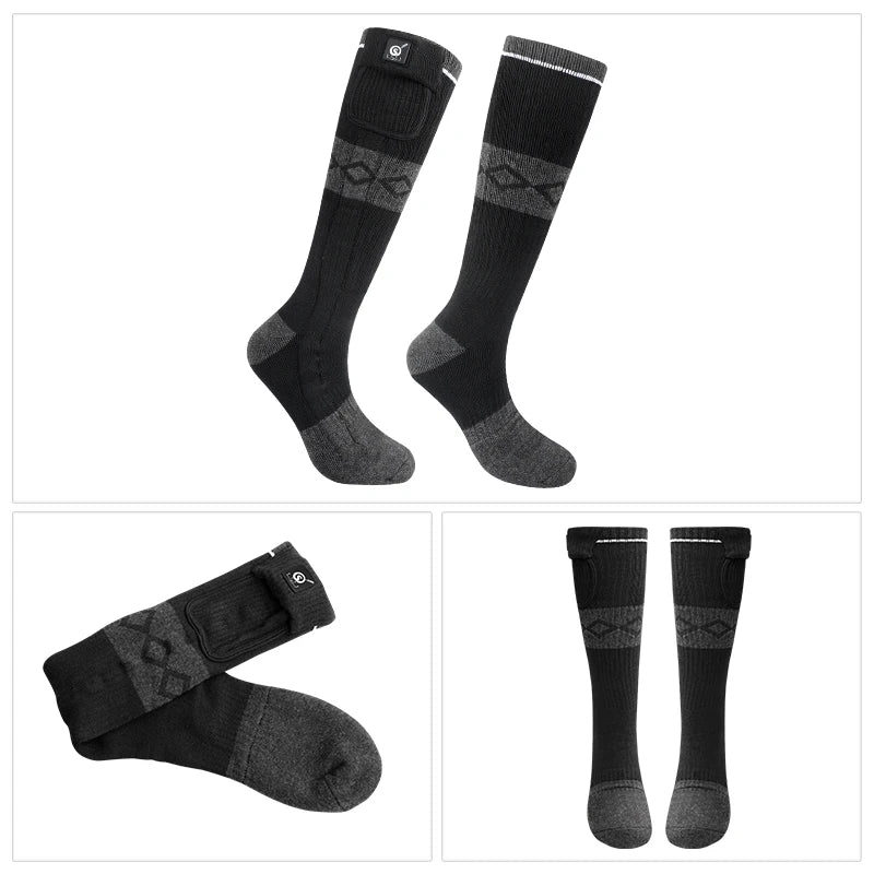 Savior Heat Snow Deer Rechargeable Heated Socks for Skiing Cycling and Winter Warmth