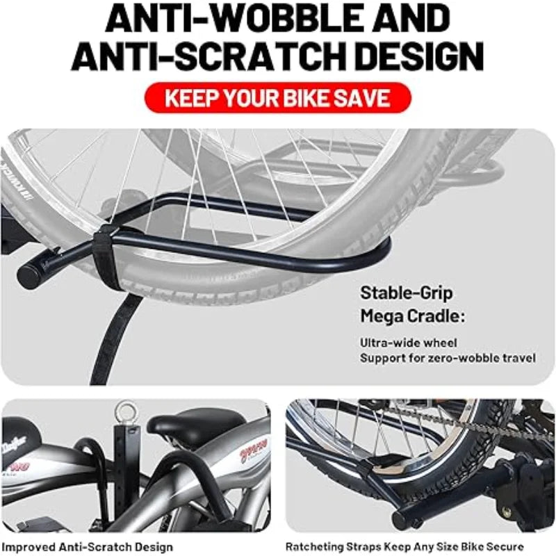 YTYIN Foldable 2 Bike Hitch Rack High Capacity Carry