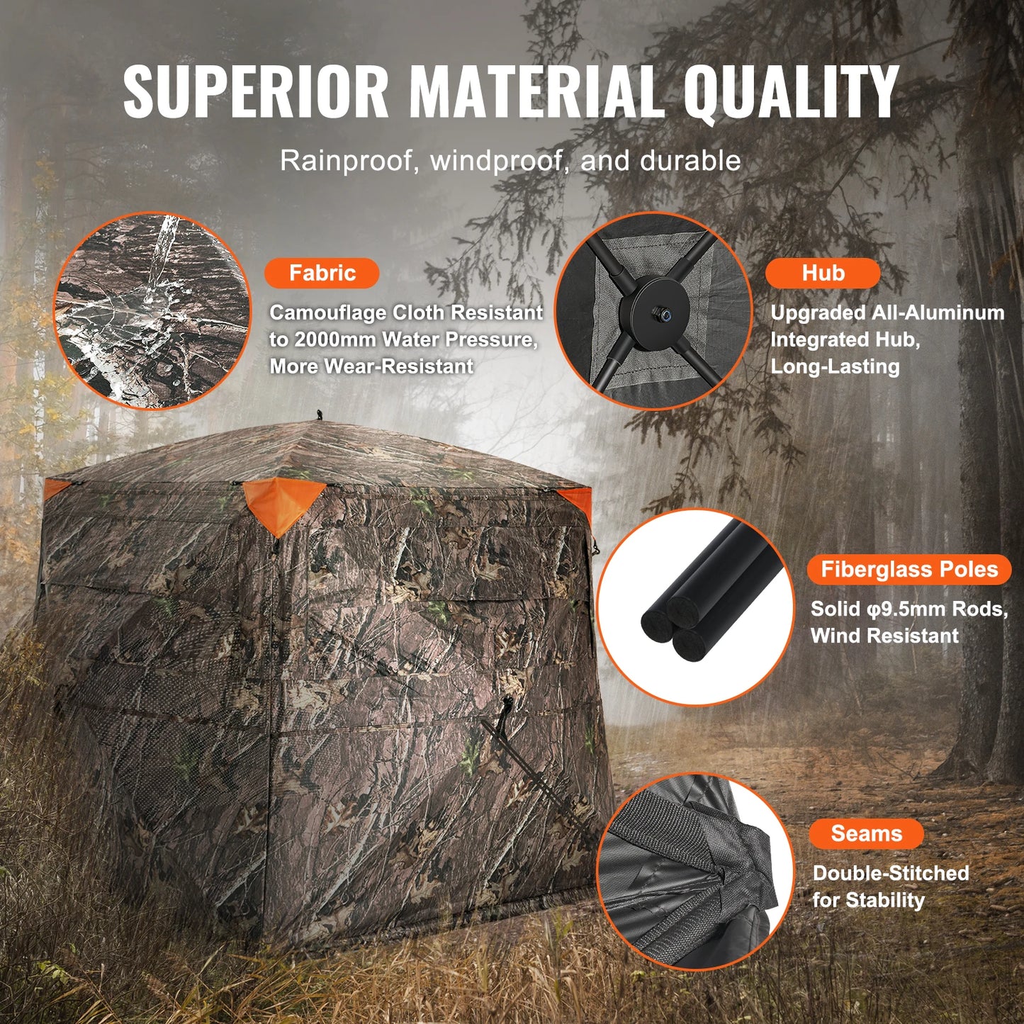 VEVOR Hunting Blind See Through Ground Blind Four To Five