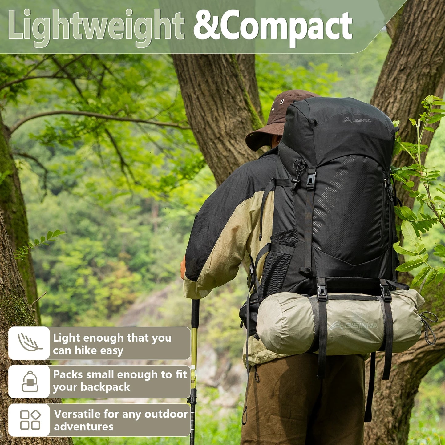 BISINNA Ultralight Camping Tent Waterproof Portable Shelter