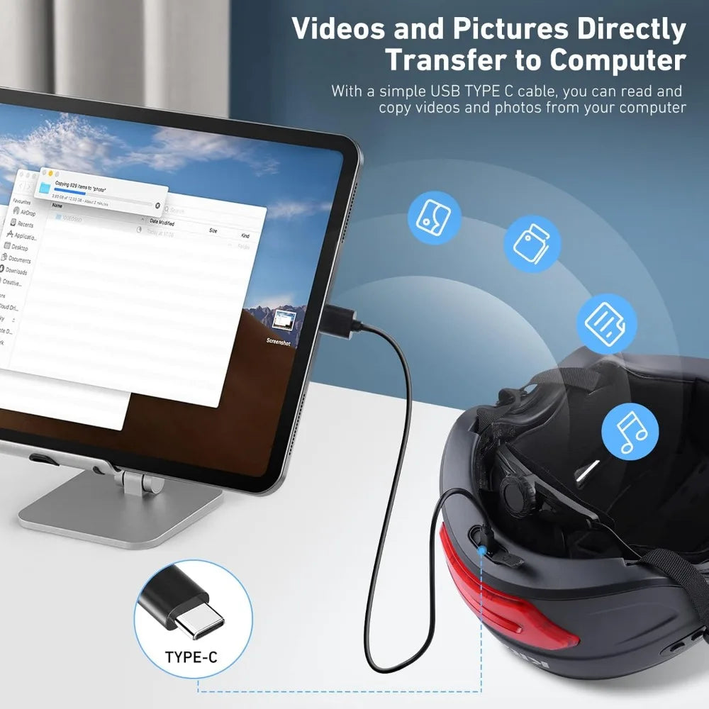 Smart Bike Helmet With 1080P 60fps Camera