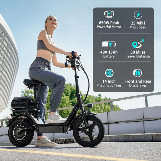 Foldable Folding Electric Scooter With Trunk 500W Motor