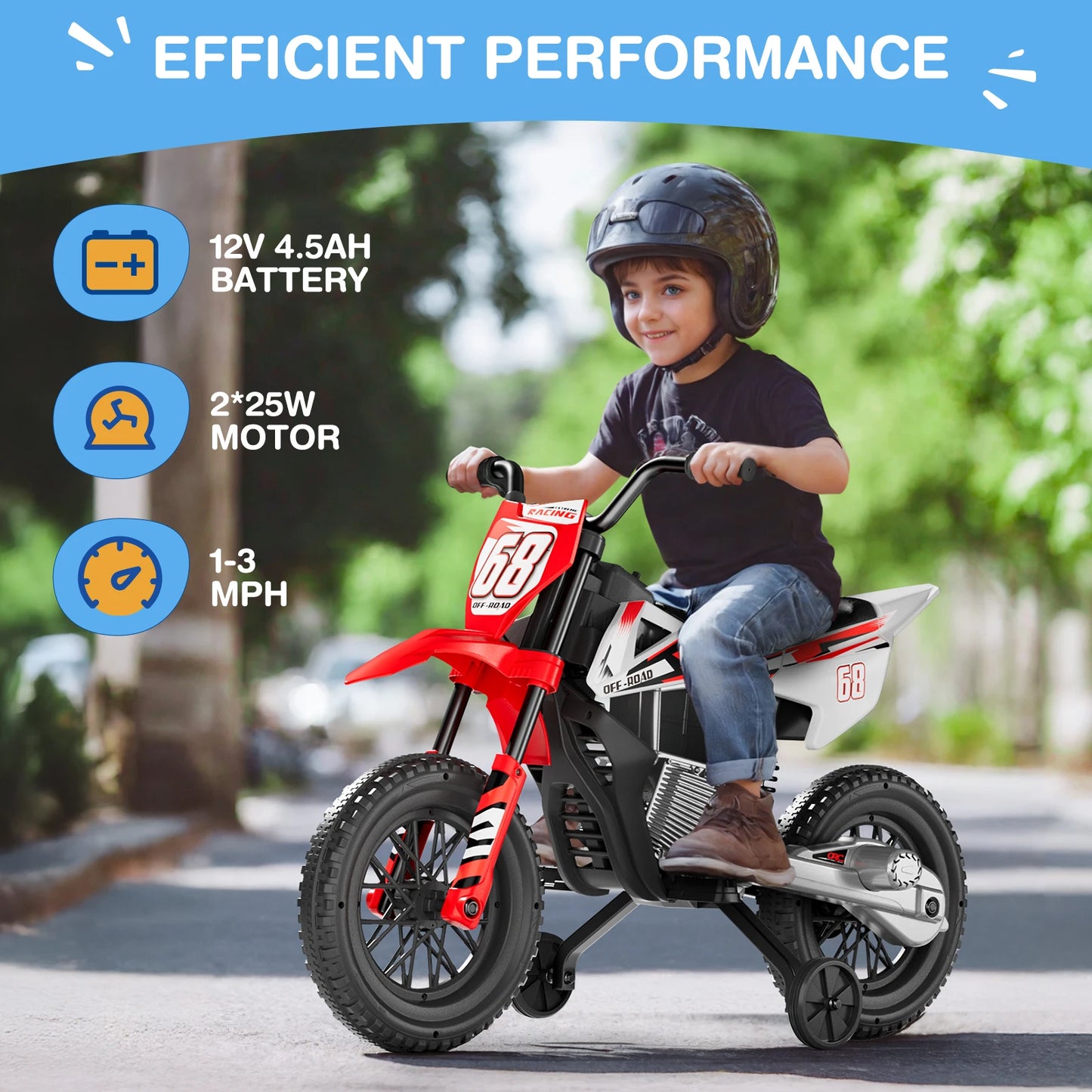 LIGIANT 12V Kids Ride On Motorcycle With Bluetooth Music
