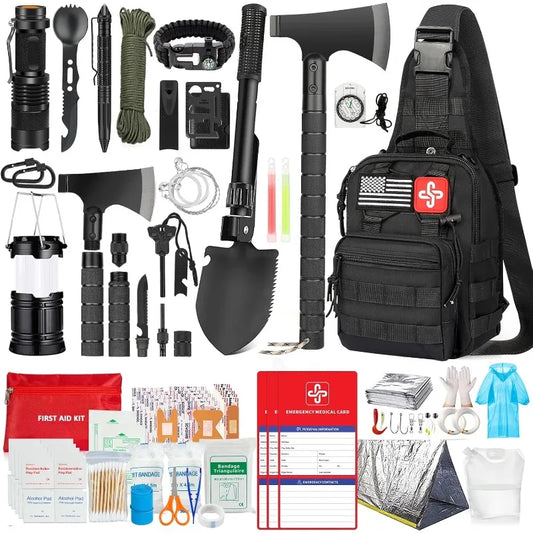 Survival Gear Kit With First Aid And Tools